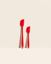 GIR Skinny and Mini Spatula Set in Red on a cream background.