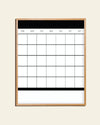 Block Monthly Calendar on a cream background.
