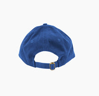 The back of the  Thinking Cap in Cobalt on a white background 