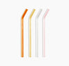 The Poketo Glass Straws in Warm Set on a white background. 