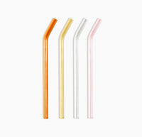 The Poketo Glass Straws in Warm Set on a white background. 