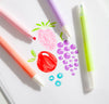 The Poketo Aurora Erasable Markers Set with drawings on a white background. 