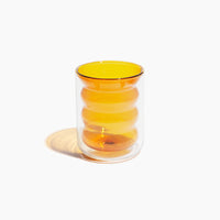 The Amber Double Wall Groovy Cup on a white background. 