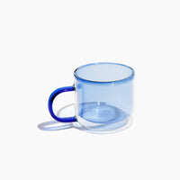 The Blue Double Wall Mug on a white background. 